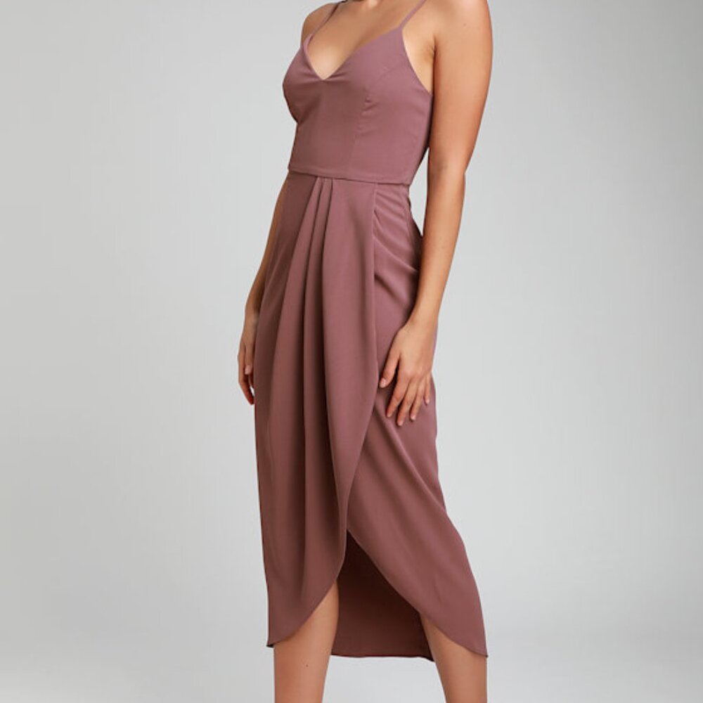 Lulus Reinette Mauve Purple Midi Dress - Size S